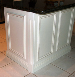 This Custom White Kitchen is a Reface Job utilizing the Home Owners Existing Cabinetry In Order To Save Money.